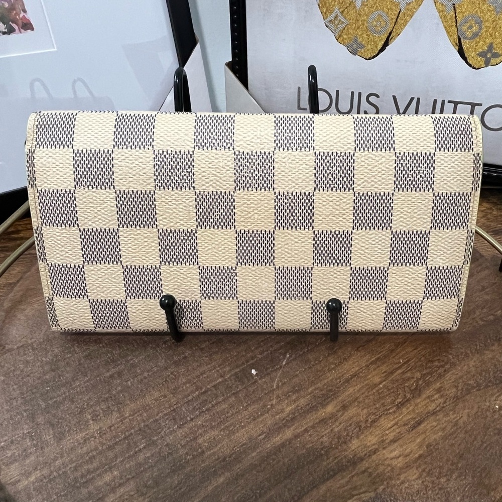 Louis Vuitton Damier Azur Emilie Wallet w/ Pink/Green! - Picture 2 of 11